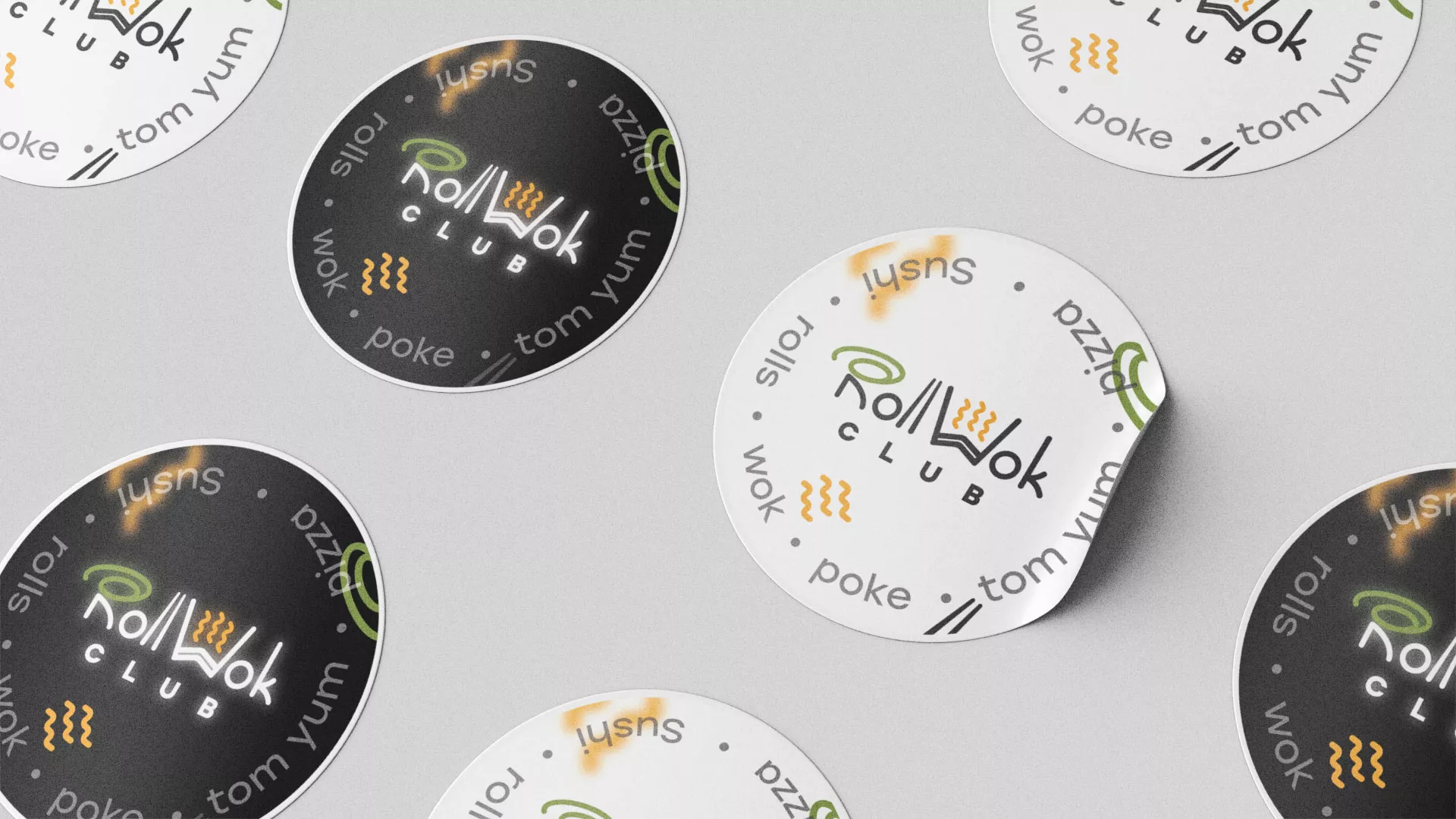 Создание дизайна упаковки суши-бара «Roll Wok Club» в Нижних Сергах